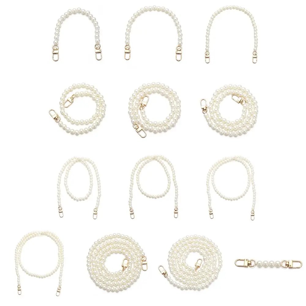 8/10mm Pearl Strap for Bags Handbag Handles DIY purse Replacement Long Beaded Chain for Shoulder Bag Straps Pearl Belt