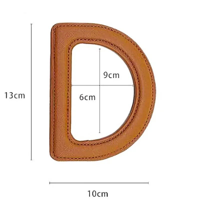 Handmade Bag Accessories with  Same Color Leather D-shaped  Handle Leather Bag Bottom  Woven Diy Material Bag Accessory
