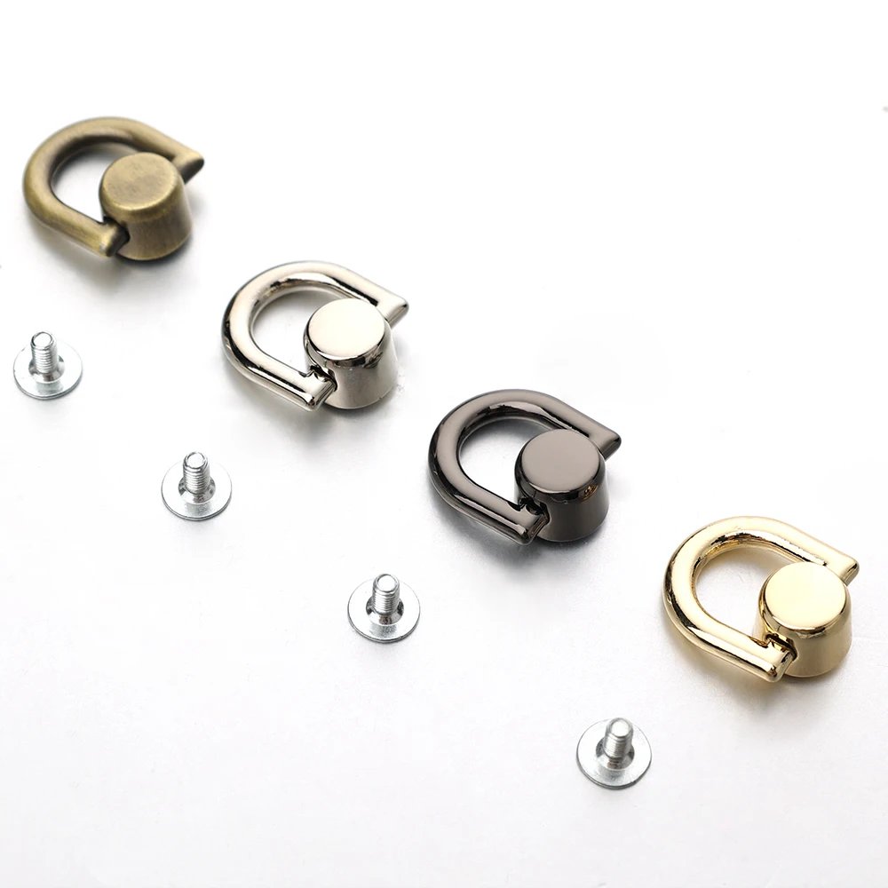 1-5Pcs Screwback Screw Rivet Stud Silver Round Head Nail with Pull Ring DIY Removable Pendant Parts Leather Craft Clothes Bags