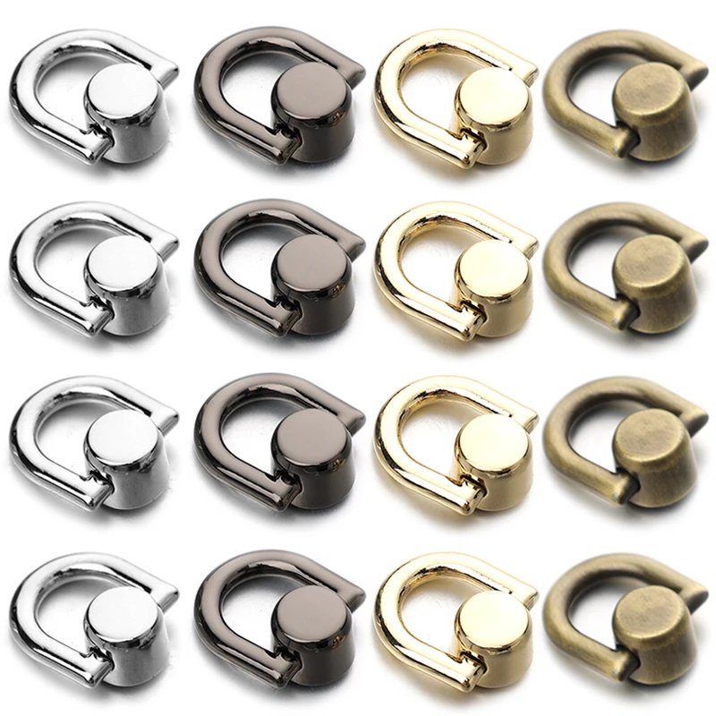 1-5Pcs Screwback Screw Rivet Stud Silver Round Head Nail with Pull Ring DIY Removable Pendant Parts Leather Craft Clothes Bags