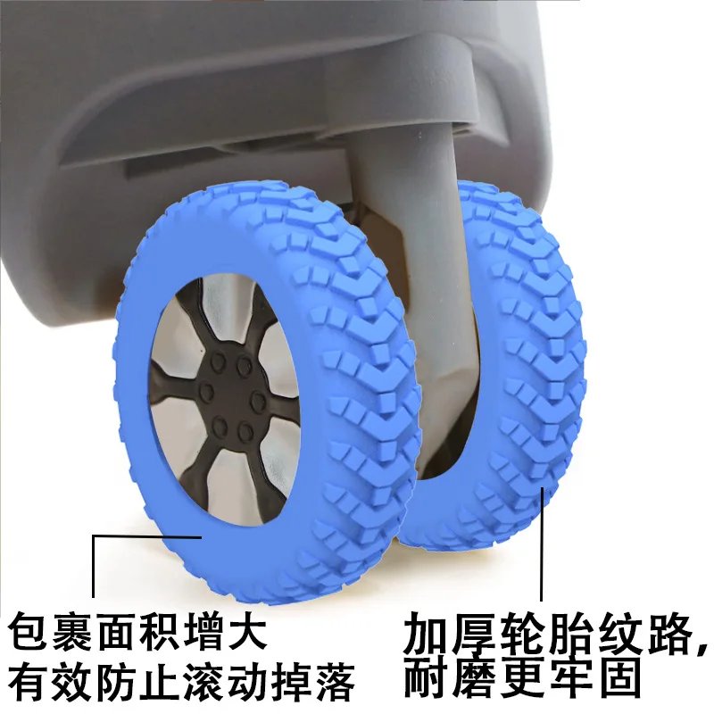 8Pcs Silicone Wheels Protector for Luggage Reduce Noise Travel Luggage Suitcase Wheels Cover Thicken Texture Luggage Accessories