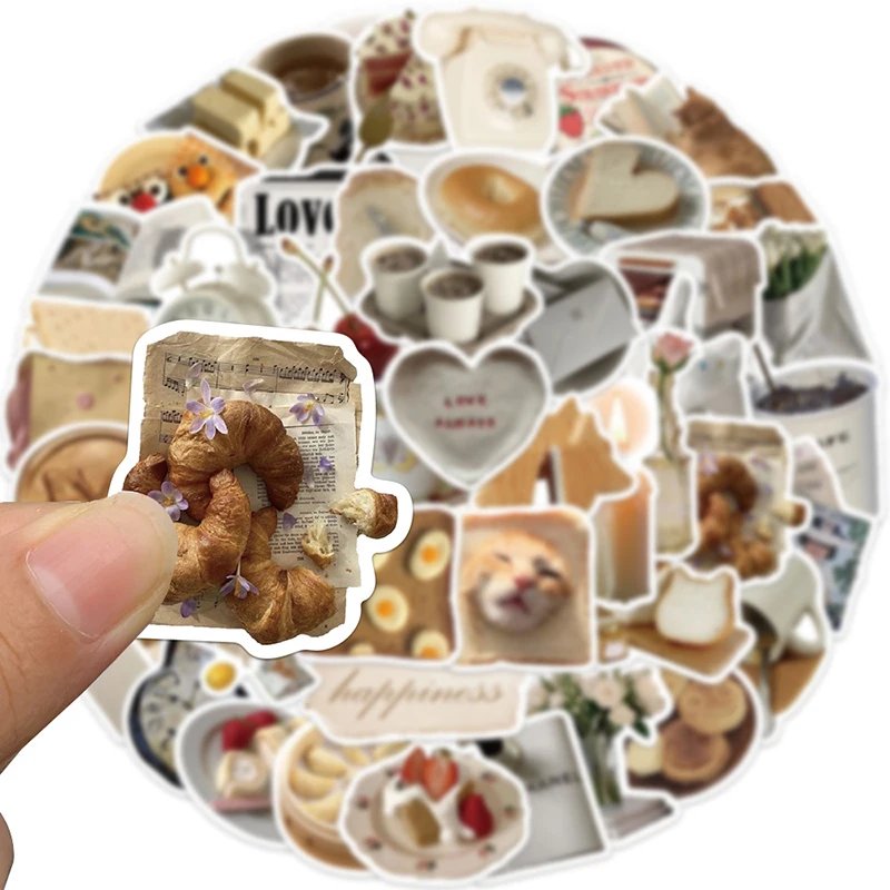 10/30/50PCS Korean Butter Sticker Aesthetic PVC School Stationery Children's Sketchbook Diary Scrapbook Supplies for Kids