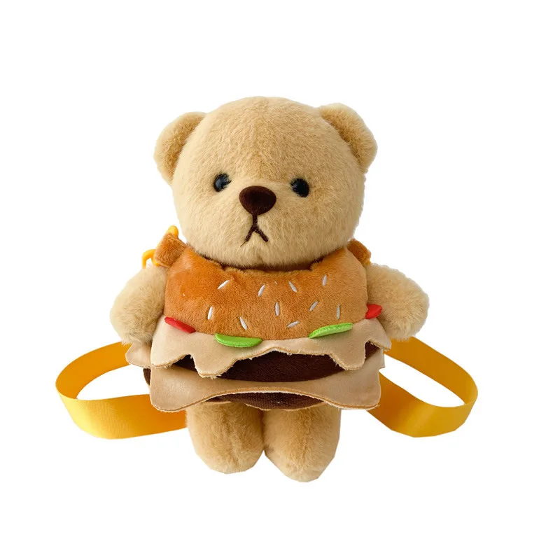 Gifts Detachable Hamburger Bear Small Shoulder Bag Ins Pacha Dog Plush Doll Messenger Bag Girls Coin Purse Gifts Detachable Hamburger Bear Small Shoulder Bag Ins Pacha Dog Plush Doll Messenger Bag Girls Coin Purse