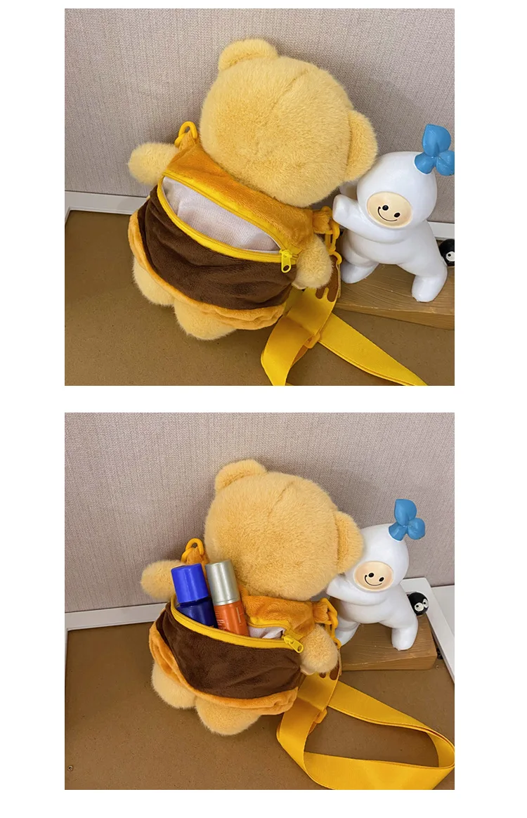 Gifts Detachable Hamburger Bear Small Shoulder Bag Ins Pacha Dog Plush Doll Messenger Bag Girls Coin Purse Gifts Detachable Hamburger Bear Small Shoulder Bag Ins Pacha Dog Plush Doll Messenger Bag Girls Coin Purse