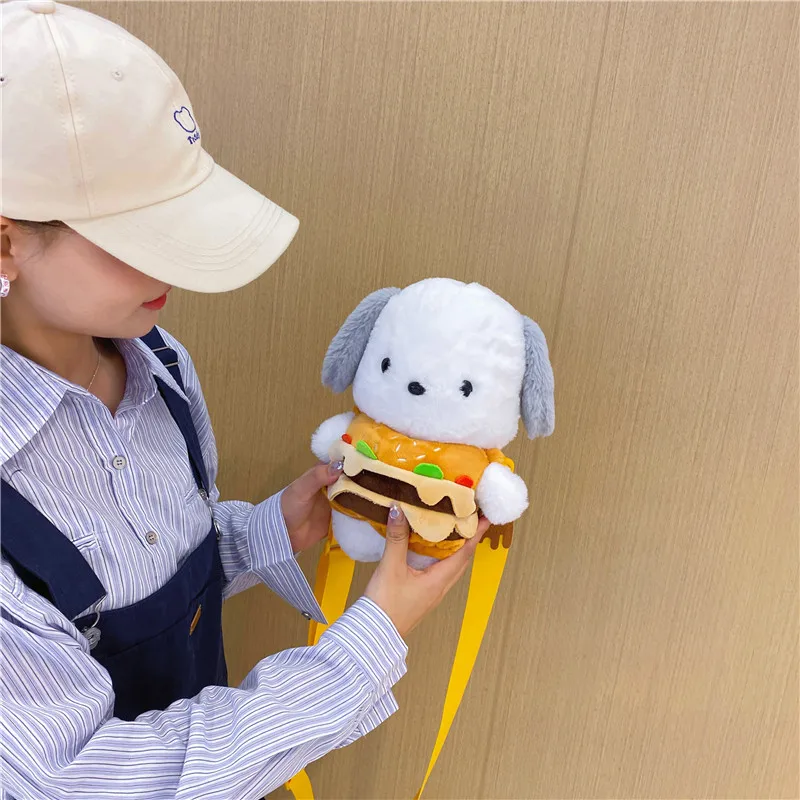 Gifts Detachable Hamburger Bear Small Shoulder Bag Ins Pacha Dog Plush Doll Messenger Bag Girls Coin Purse Gifts Detachable Hamburger Bear Small Shoulder Bag Ins Pacha Dog Plush Doll Messenger Bag Girls Coin Purse