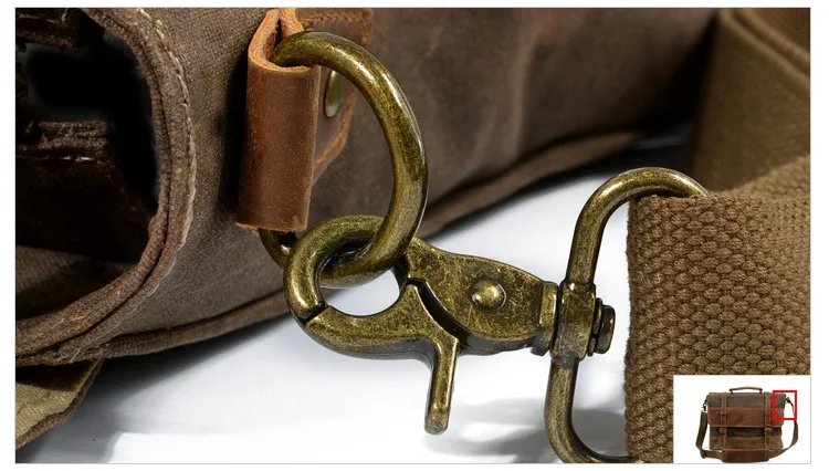 new waterproof oil wax canvas with leather briefcase retro business men's bag shoulder messenger portable Patchwork bag