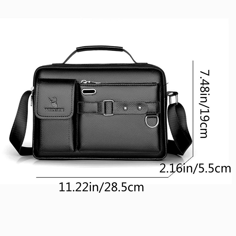 Men Cross body Messenger Bag Handbag Business Briefcases Laptop Retro Office PU Leather Male Top Handle One Shoulder Bag