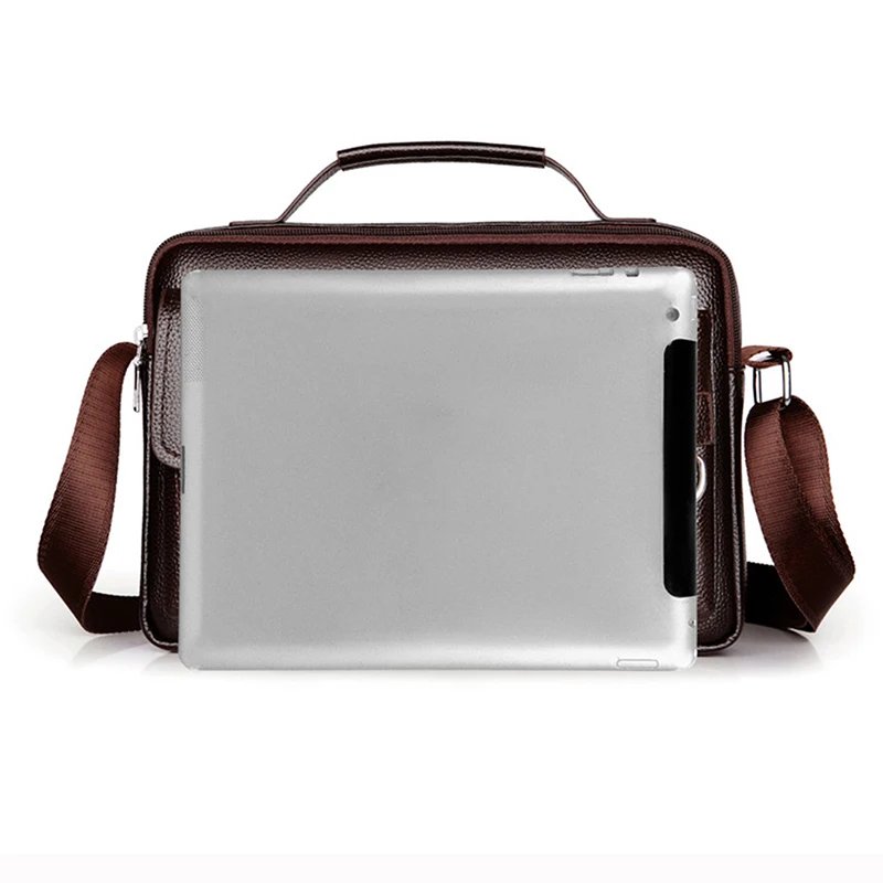 Men Cross body Messenger Bag Handbag Business Briefcases Laptop Retro Office PU Leather Male Top Handle One Shoulder Bag