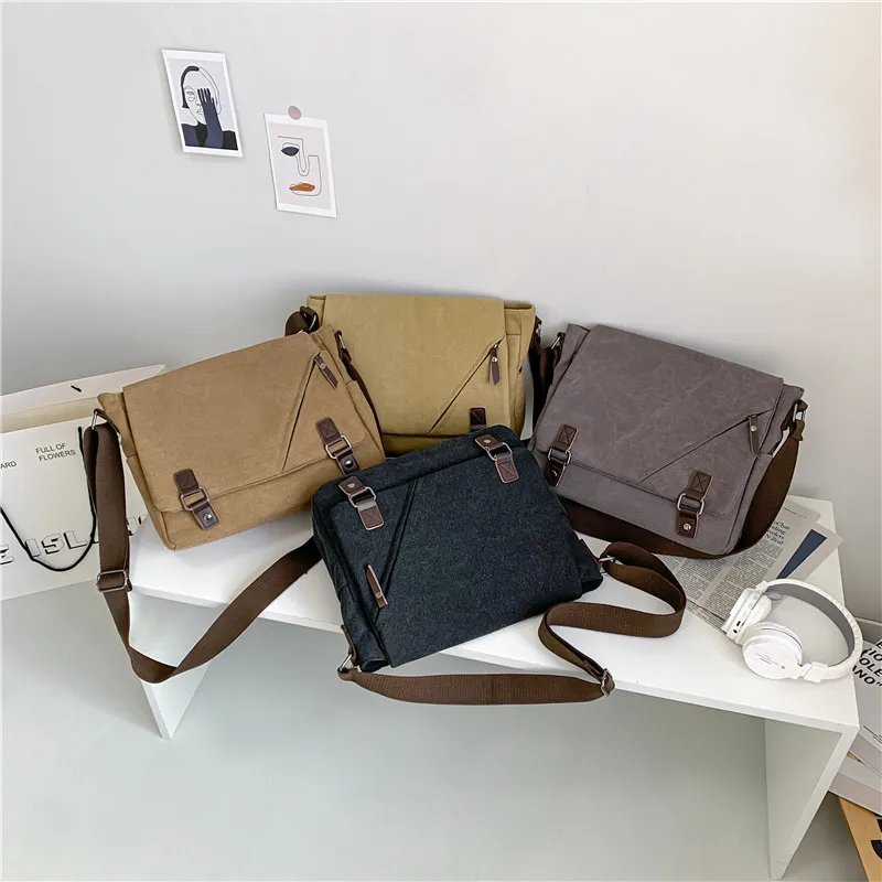 Men Briefcase Crossbody Shoulder Bags Large Male Messenger Bags Boy Canvas Bags for Travel Business Books School Casual Black Men Briefcase Crossbody Shoulder Bags Large Male Messenger Bags Boy Canvas Bags for Travel Business Books School Casual Black