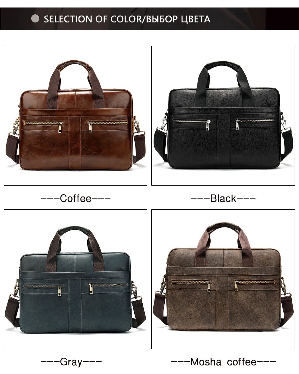 Men's Briefcases Men's Bags Genuine Leather Lawyer/Office Bag Laptop Bag Men's Leather Briefcases Bag for Documents