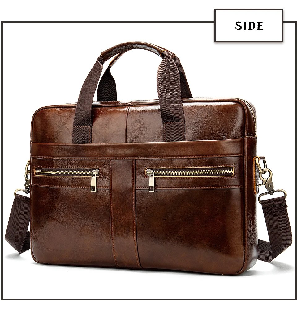 Men's Briefcases Men's Bags Genuine Leather Lawyer/Office Bag Laptop Bag Men's Leather Briefcases Bag for Documents