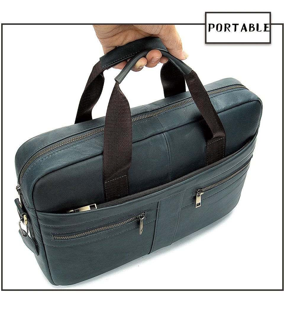 Men's Briefcases Men's Bags Genuine Leather Lawyer/Office Bag Laptop Bag Men's Leather Briefcases Bag for Documents