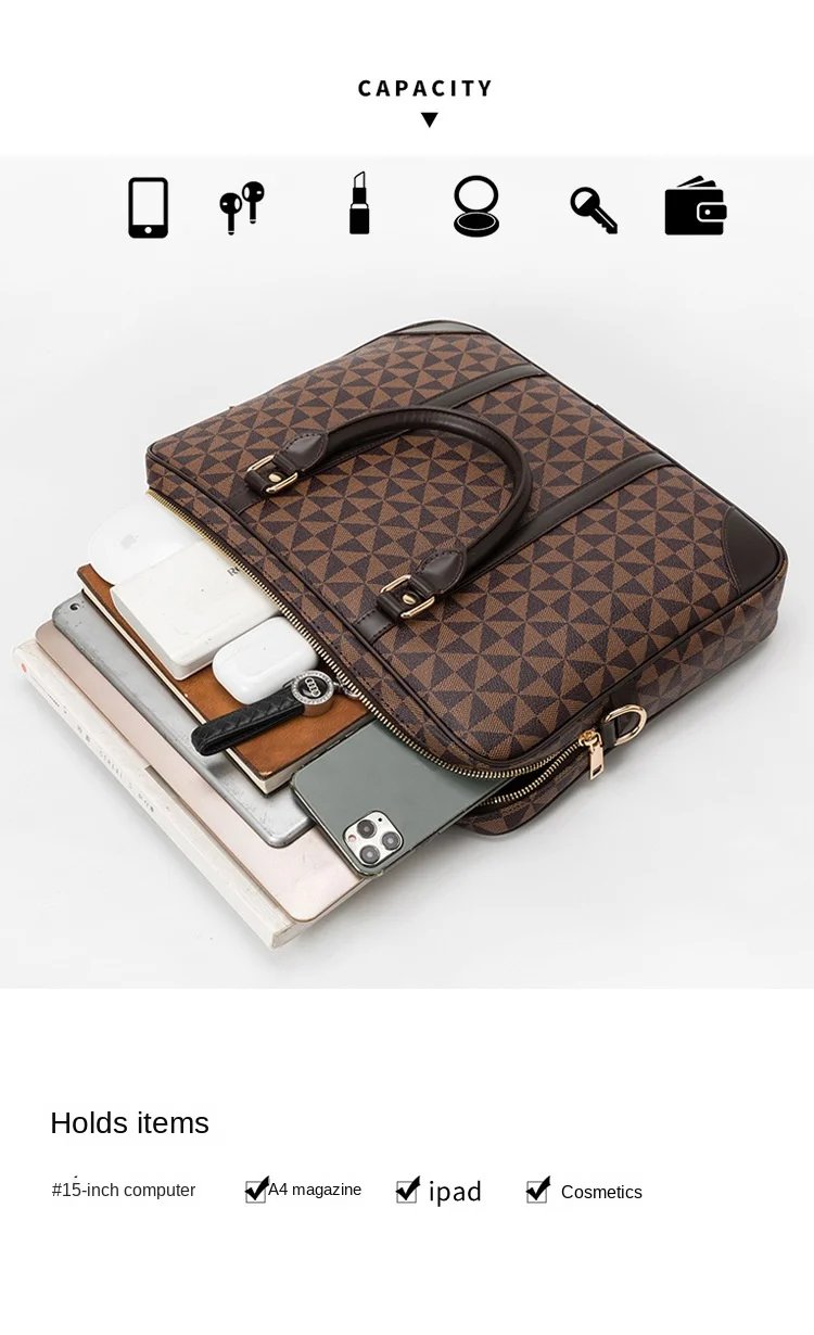 Brand Bag Copy Women's Laptop Bag for Men Suitcase Men's Executive Briefcase Replica Brand Bags 2023 Handbag Man Leather Genuine