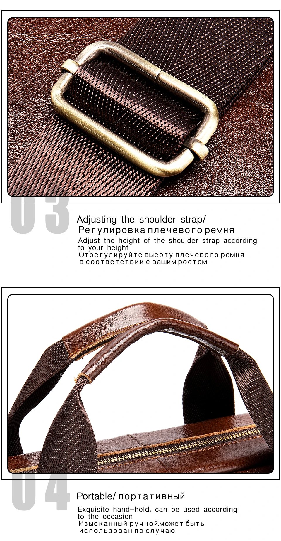 Men's Briefcase Men's Bag Genuine Leather Laptop Bag 14 Computer Briecases Bags for Document Leather Messenger Totes Bags