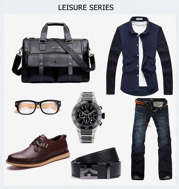 Crossten Large Capacity Leather Briefcase Business Handbag Messenger Bags Vintage Shoulder Travel Bag Men's 17 inch Laptop Bags