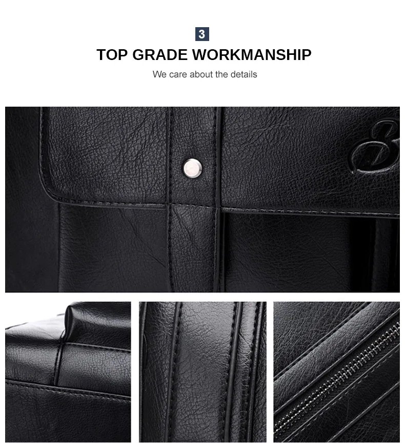 Crossten Large Capacity Leather Briefcase Business Handbag Messenger Bags Vintage Shoulder Travel Bag Men's 17 inch Laptop Bags