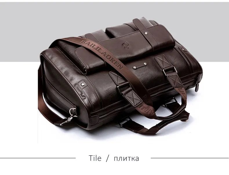 Crossten Large Capacity Leather Briefcase Business Handbag Messenger Bags Vintage Shoulder Travel Bag Men's 17 inch Laptop Bags