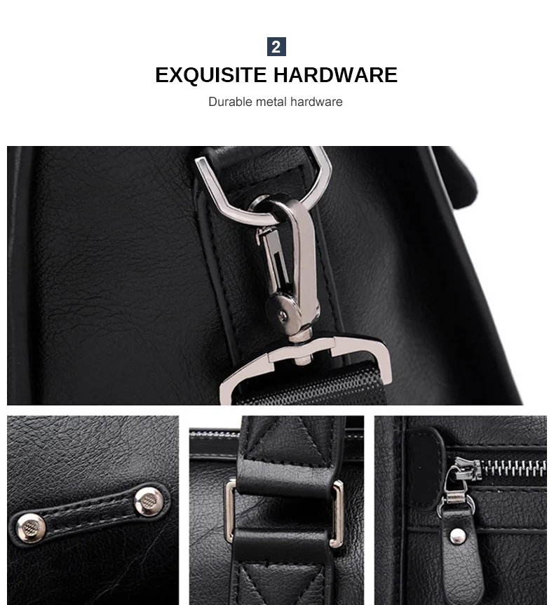 Crossten Large Capacity Leather Briefcase Business Handbag Messenger Bags Vintage Shoulder Travel Bag Men's 17 inch Laptop Bags