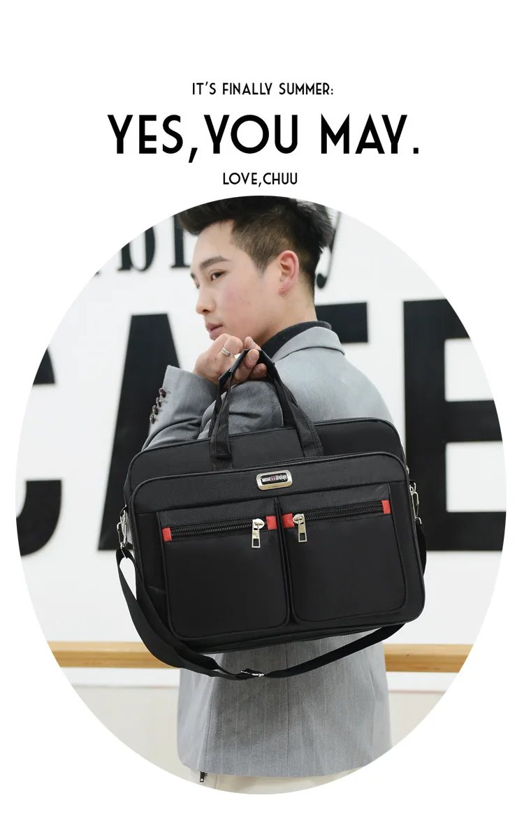 Large Capacity Men's Briefcase Multifunction Oxford 14