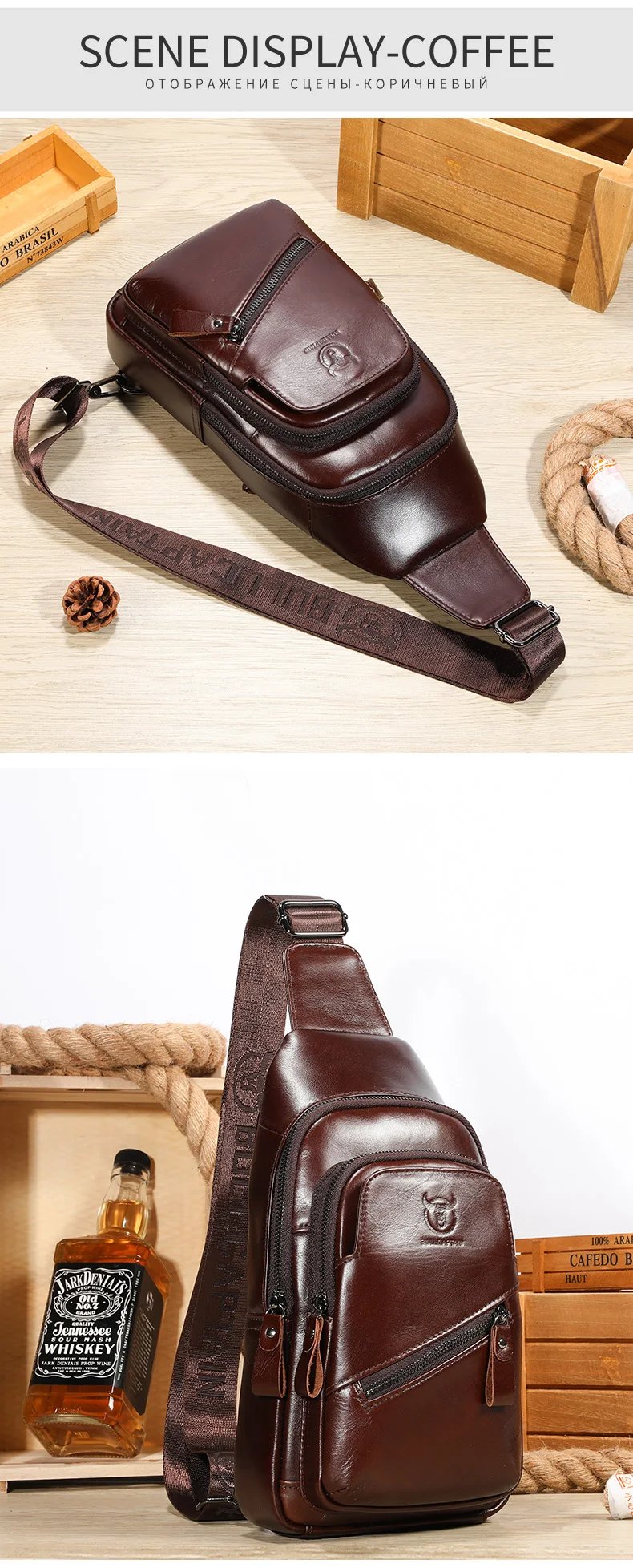 2023 The Latest Men's Leather Chest Bag Large Capacity Casual Men's Messenger Bag Classic Leather Chest Bag XB 127 2023 The Latest Men's Leather Chest Bag Large Capacity Casual Men's Messenger Bag Classic Leather Chest Bag XB 127