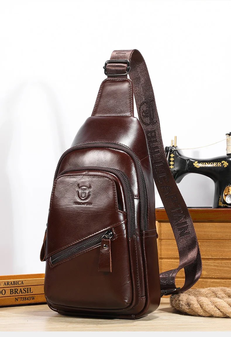 2023 The Latest Men's Leather Chest Bag Large Capacity Casual Men's Messenger Bag Classic Leather Chest Bag XB 127 2023 The Latest Men's Leather Chest Bag Large Capacity Casual Men's Messenger Bag Classic Leather Chest Bag XB 127