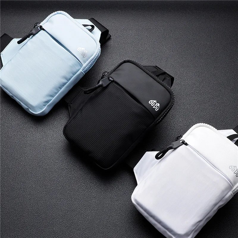 Casual Men Shoulder Chest Bag Nylon Waterproof Outdoor Sport Running Cycling Belt Bag Large Capacity Travel Phone Pouch Bag