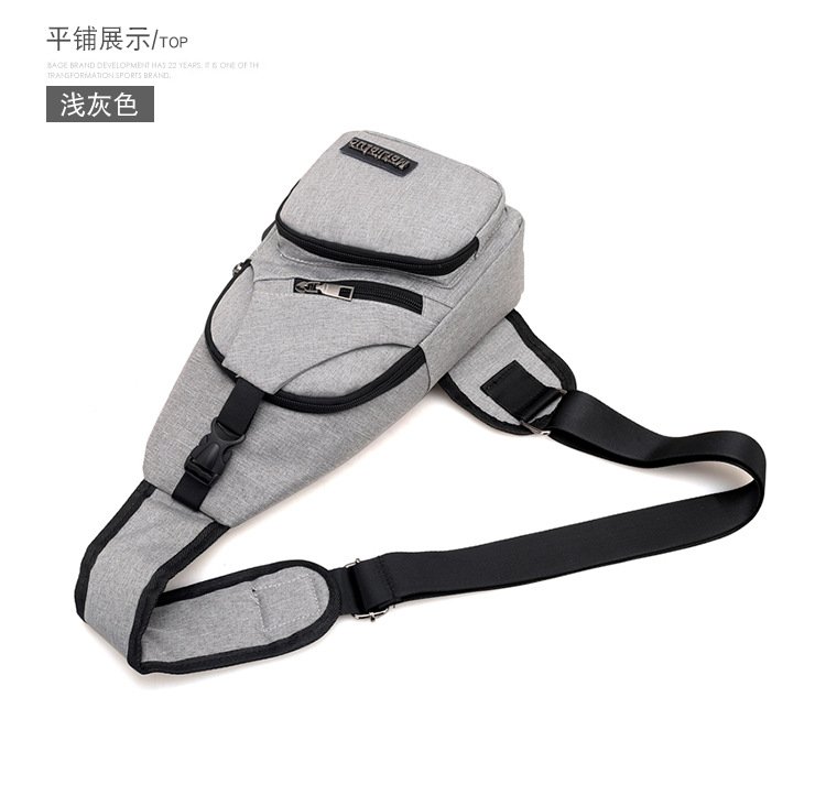 New USB Charging Chest Bag with Headset Hole Mens Multifunction Single Strap Anti Theft Chest Bag with Adjustable Shoulder Strap