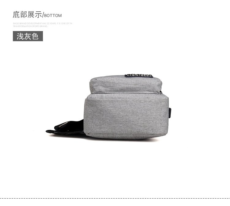 New USB Charging Chest Bag with Headset Hole Mens Multifunction Single Strap Anti Theft Chest Bag with Adjustable Shoulder Strap