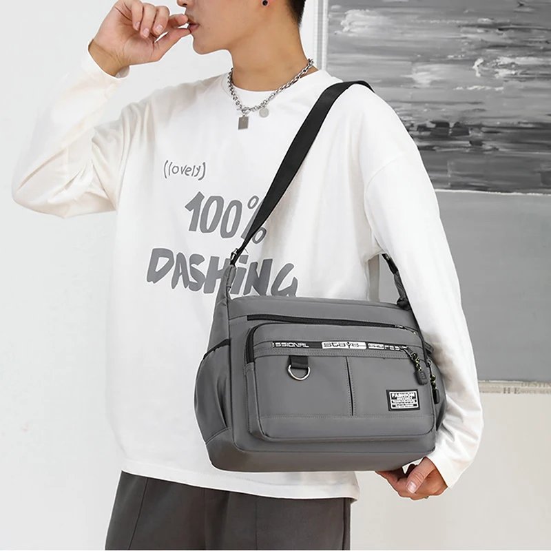 Men's Messenger Bag Crossbody Shoulder Bags Men Small Sling Pack For Work Waterproof Oxford Packs Satchel Purse