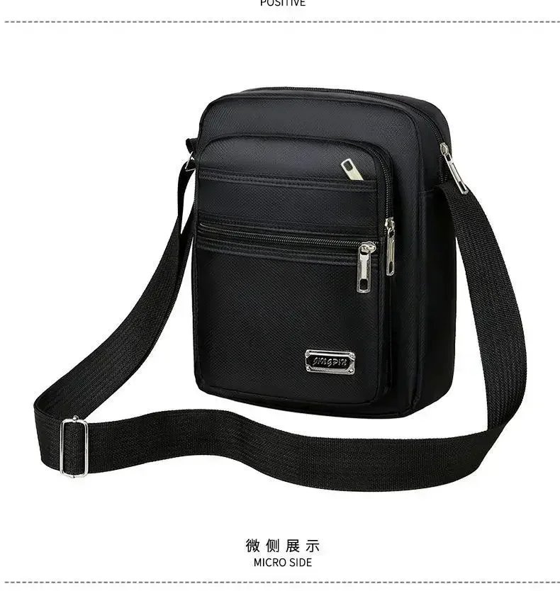 Men Nylon Shoulder Bag Messenger Bag Casual Waterproof Nylon Zipper Pocket Handbag Fashion Tote Travel Male Crossbody Bags
