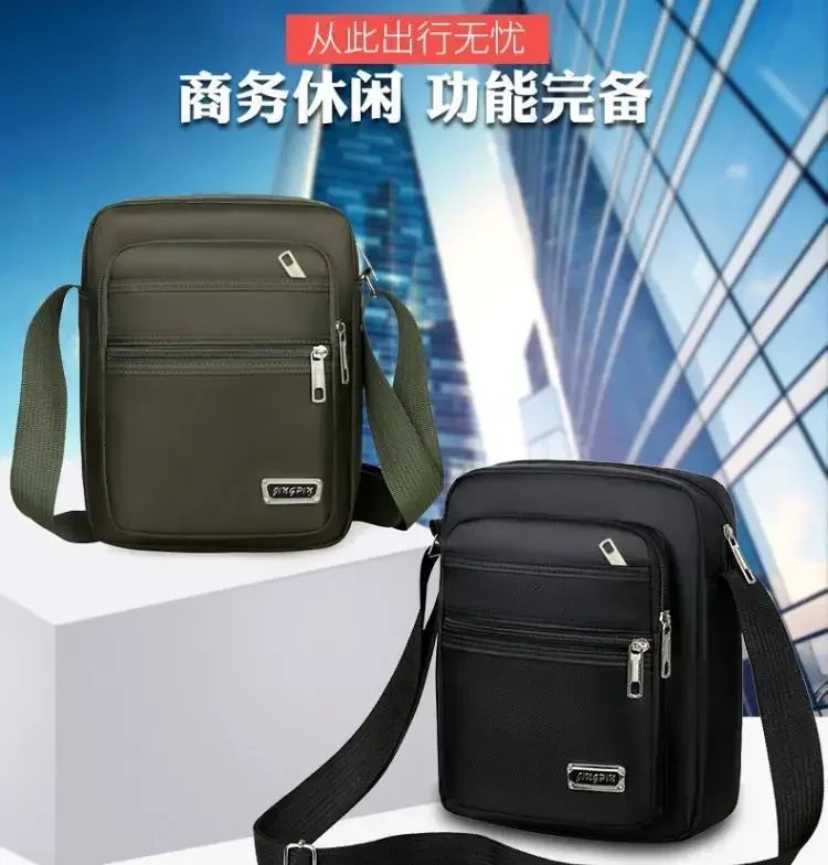 Men Nylon Shoulder Bag Messenger Bag Casual Waterproof Nylon Zipper Pocket Handbag Fashion Tote Travel Male Crossbody Bags