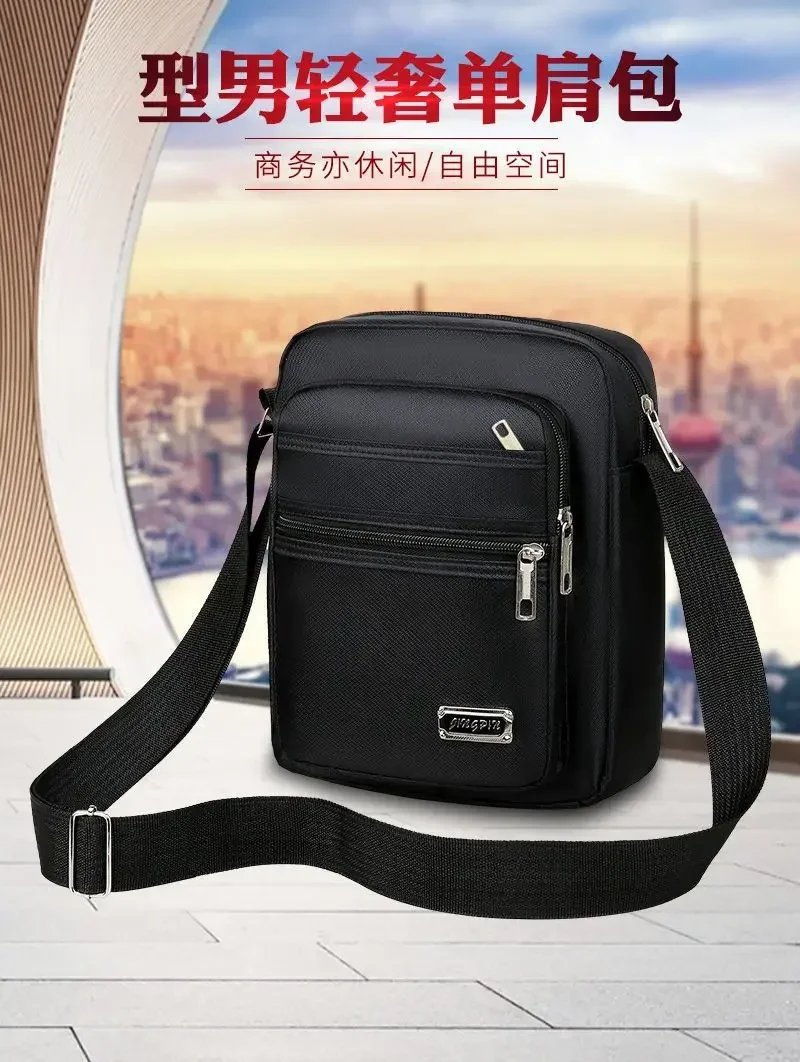 Men Nylon Shoulder Bag Messenger Bag Casual Waterproof Nylon Zipper Pocket Handbag Fashion Tote Travel Male Crossbody Bags
