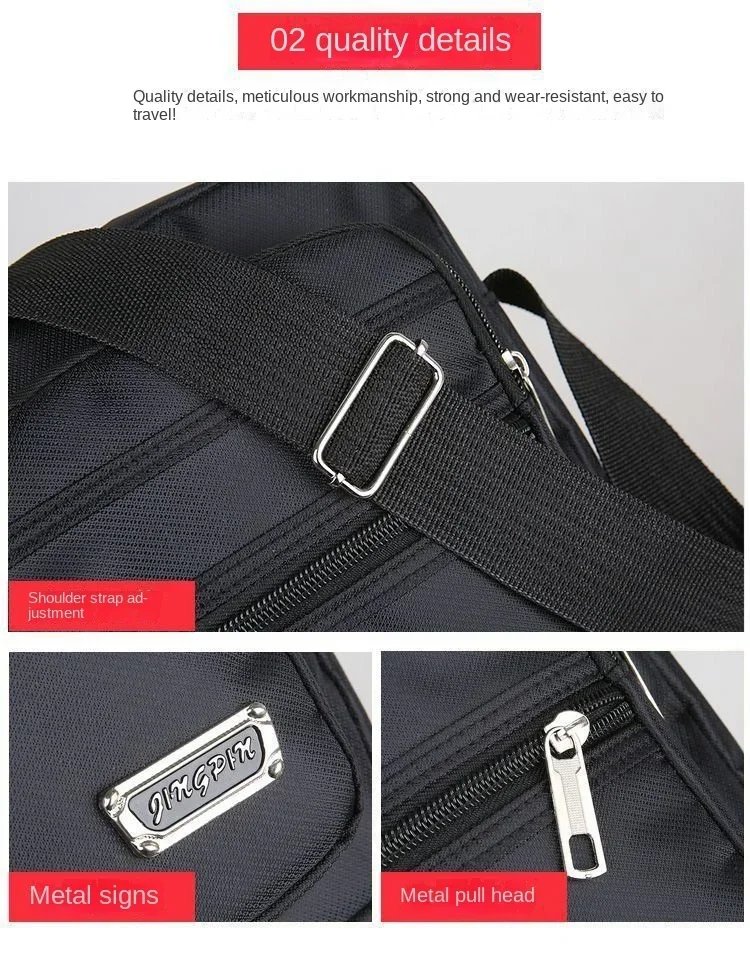 Men Nylon Shoulder Bag Messenger Bag Casual Waterproof Nylon Zipper Pocket Handbag Fashion Tote Travel Male Crossbody Bags