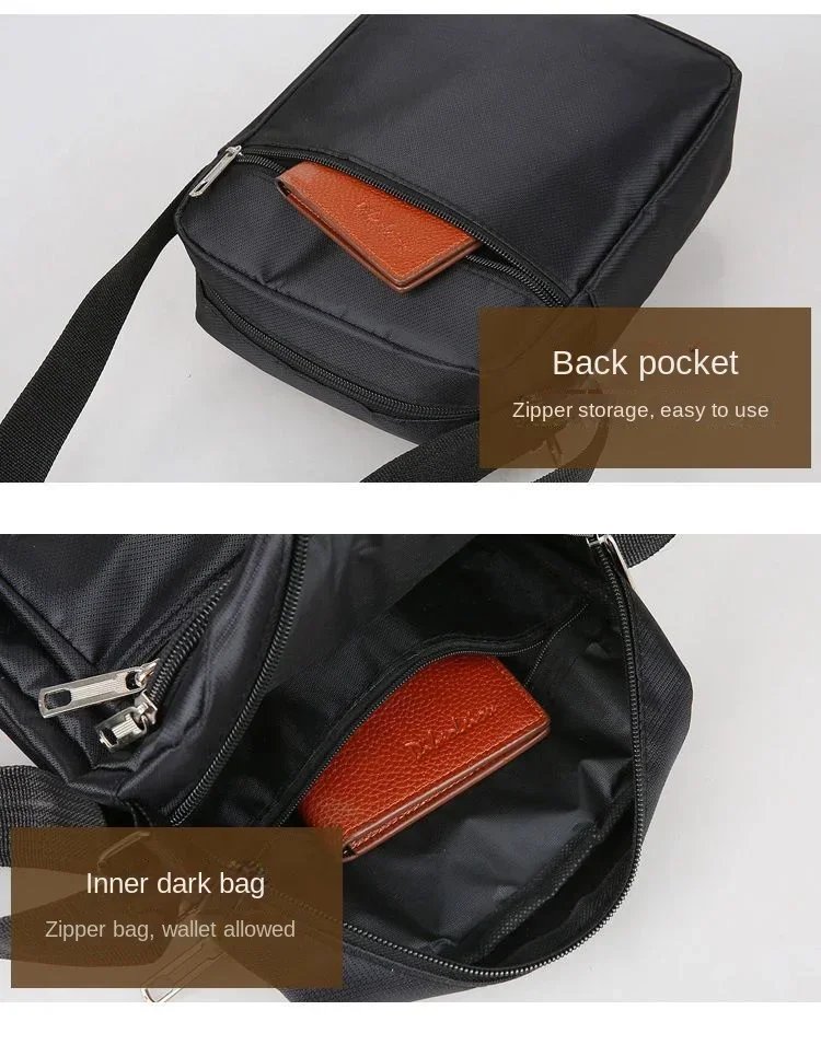 Men Nylon Shoulder Bag Messenger Bag Casual Waterproof Nylon Zipper Pocket Handbag Fashion Tote Travel Male Crossbody Bags