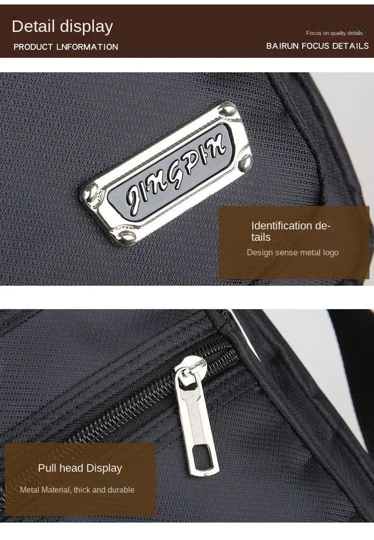 Men Nylon Shoulder Bag Messenger Bag Casual Waterproof Nylon Zipper Pocket Handbag Fashion Tote Travel Male Crossbody Bags