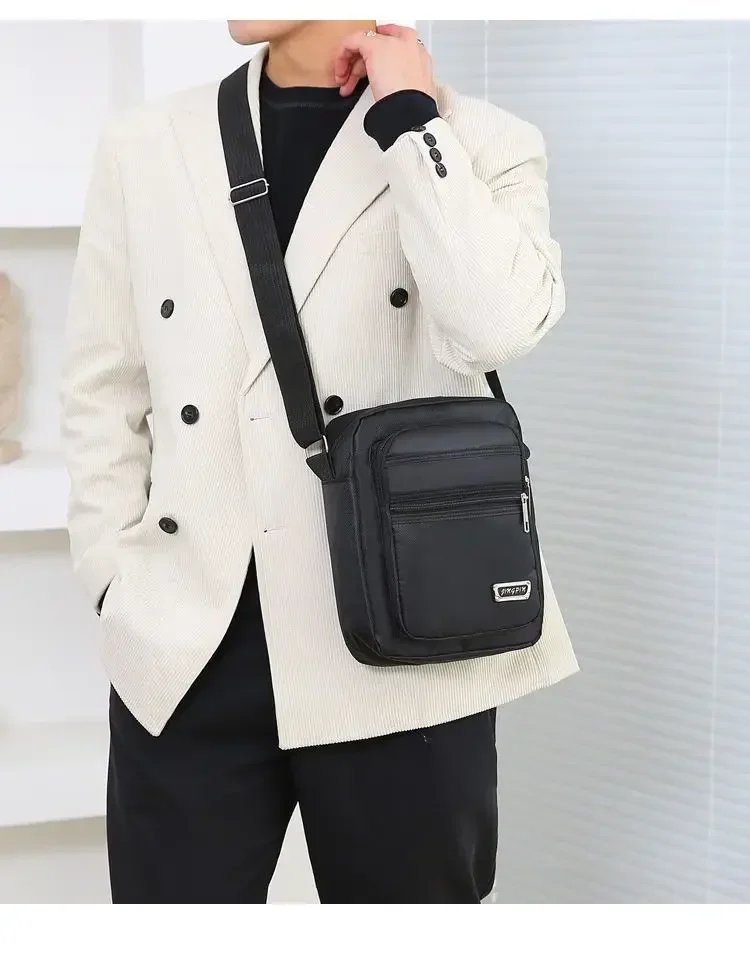 Men Nylon Shoulder Bag Messenger Bag Casual Waterproof Nylon Zipper Pocket Handbag Fashion Tote Travel Male Crossbody Bags
