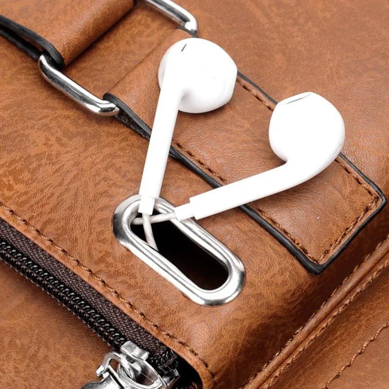 Fashion Men's Shoulder Portable PU Leather Handbag Business Briefcase Travel Man Crossbody s Brand Quality Men Bag