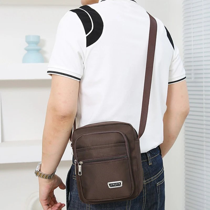 Men's Shoulder Bag Business Leisure Large Capacity Portable Handbag Multi Layer Waterproof Summer Male's Crossbody Bags