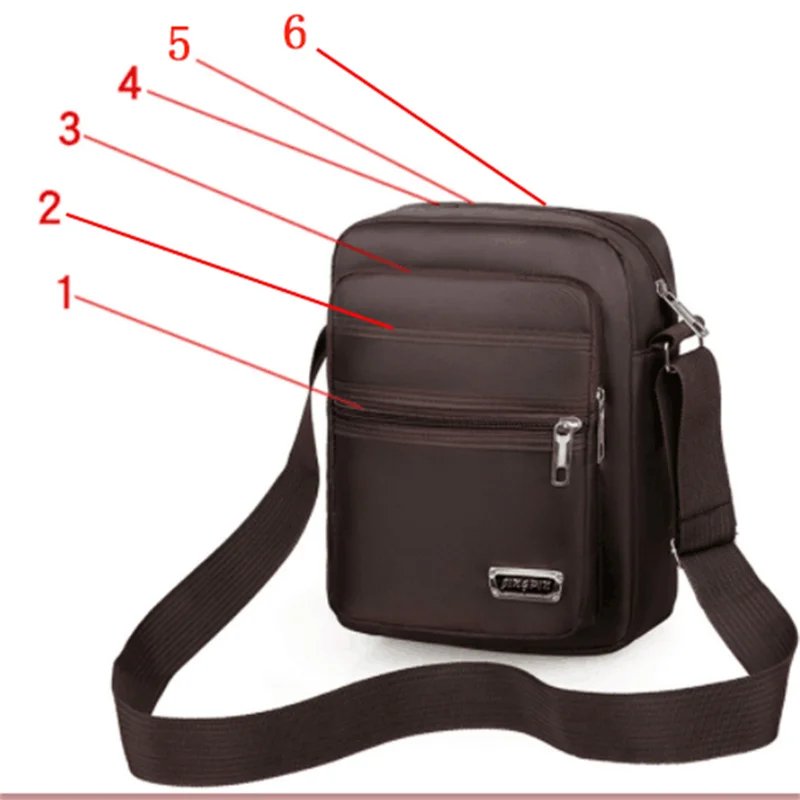 Men's Shoulder Bag Business Leisure Large Capacity Portable Handbag Multi Layer Waterproof Summer Male's Crossbody Bags