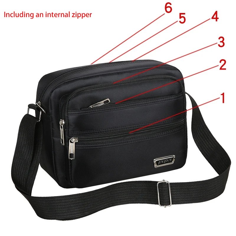 Men's Shoulder Bag Business Leisure Large Capacity Portable Handbag Multi Layer Waterproof Summer Male's Crossbody Bags