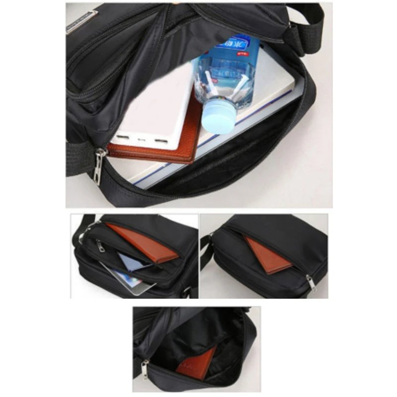 Men's Shoulder Bag Business Leisure Large Capacity Portable Handbag Multi Layer Waterproof Summer Male's Crossbody Bags