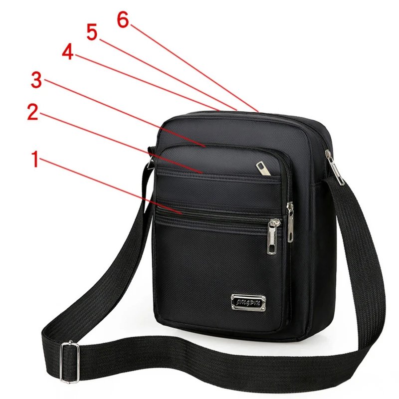 Men's Shoulder Bag Business Leisure Large Capacity Portable Handbag Multi Layer Waterproof Summer Male's Crossbody Bags