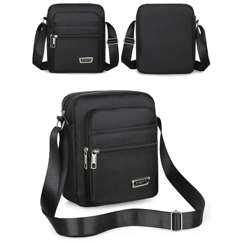 Men's Shoulder Bag Business Leisure Large Capacity Portable Handbag Multi Layer Waterproof Summer Male's Crossbody Bags