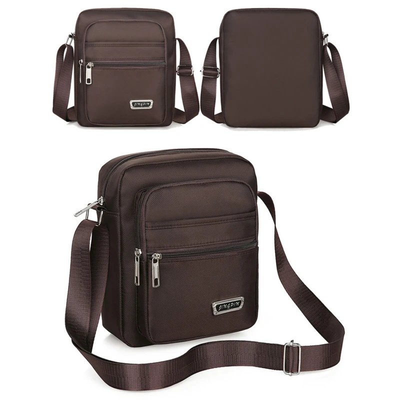 Men's Shoulder Bag Business Leisure Large Capacity Portable Handbag Multi Layer Waterproof Summer Male's Crossbody Bags