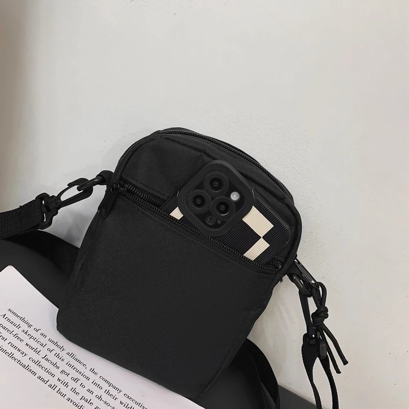 Messenger Sling Bags For Men Casual Canvas Small Zipper Crossbody Pouch Simple Small Crossbody Shoulder Bag Men Bag