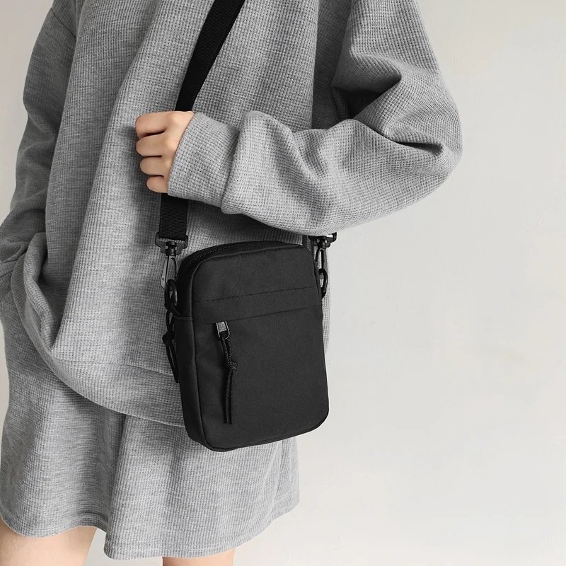 Messenger Sling Bags For Men Casual Canvas Small Zipper Crossbody Pouch Simple Small Crossbody Shoulder Bag Men Bag