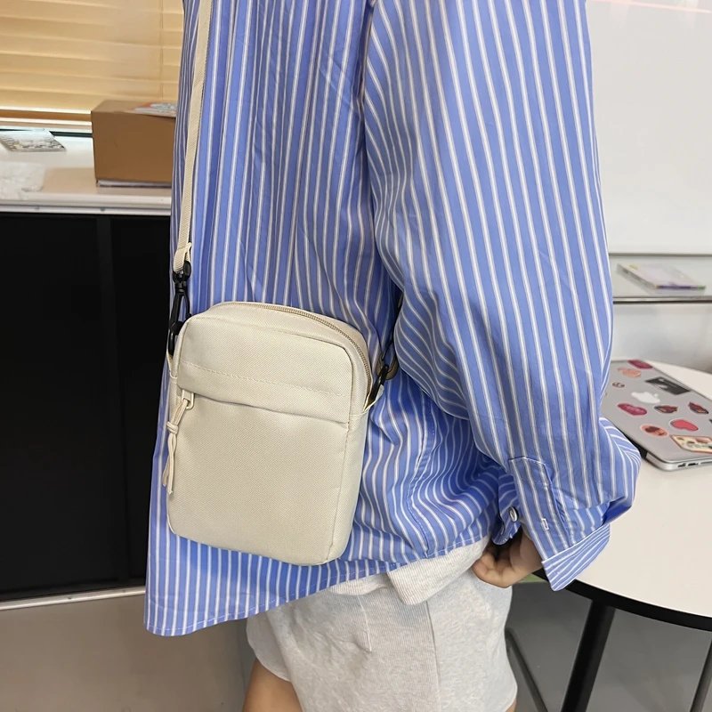 Messenger Sling Bags For Men Casual Canvas Small Zipper Crossbody Pouch Simple Small Crossbody Shoulder Bag Men Bag