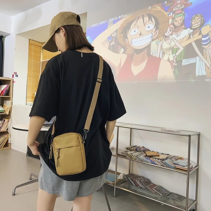 Messenger Sling Bags For Men Casual Canvas Small Zipper Crossbody Pouch Simple Small Crossbody Shoulder Bag Men Bag