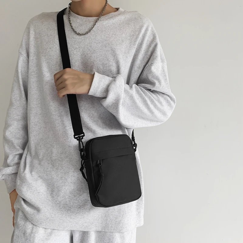 Messenger Sling Bags For Men Casual Canvas Small Zipper Crossbody Pouch Simple Small Crossbody Shoulder Bag Men Bag