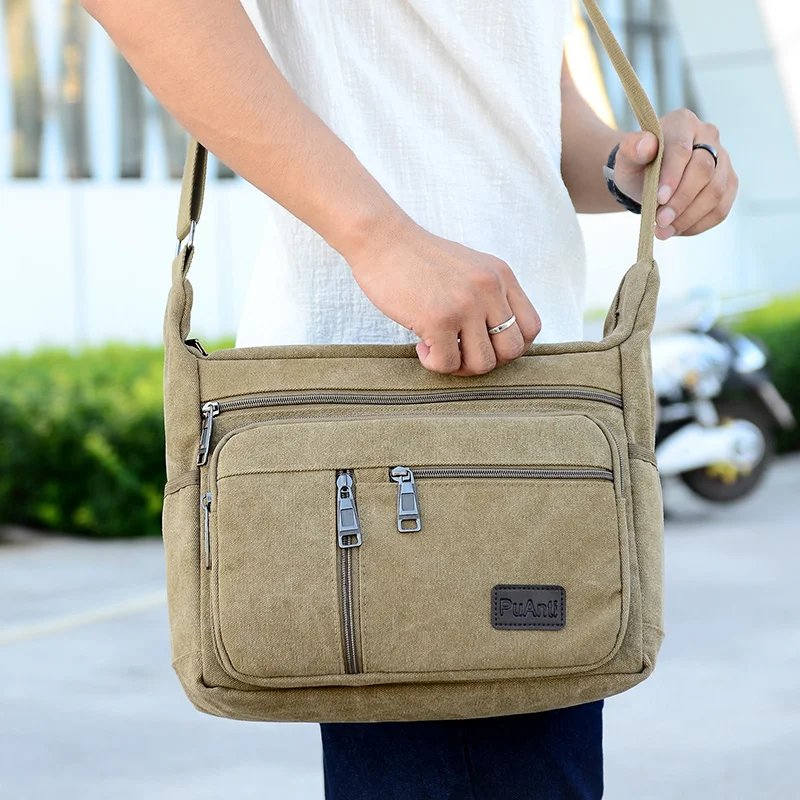 Men Canvas Shoulder Bags Casual Tote Travel Men's Crossbody Bag Luxury Messenger Bags Fashion High Quality Handbag